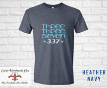 Load image into Gallery viewer, Three Three Seven 337 Area Code Unisex Tee