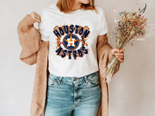 Load image into Gallery viewer, Houston Astros Adult Tee 4 Design Choices & 3 Color Choices Bleached Unisex Adult Tee