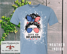Load image into Gallery viewer, Let’s Go Brandon Messy Bun Bleached Adult Unisex Tee