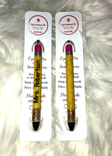 Load image into Gallery viewer, Glitter “Pencil” Gel Pen, Papermate InkJoy, School | Teacher Gift | Educator Gift | Planner Accessories | Epoxy Resin Craft