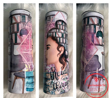 Load image into Gallery viewer, Reading is My Therapy / Just a Girl Who Loves Books Skinny Tumbler