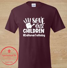 Load image into Gallery viewer, Save Our Children #EndHumanTrafficking Adult Unisex Tee