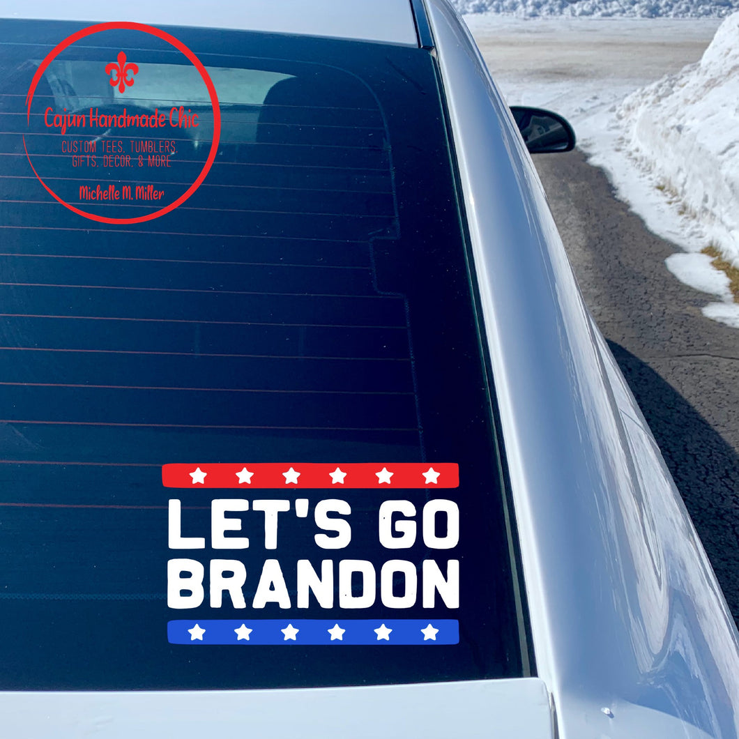 Let's Go Brandon Stars in Stripes Adhesive Decal