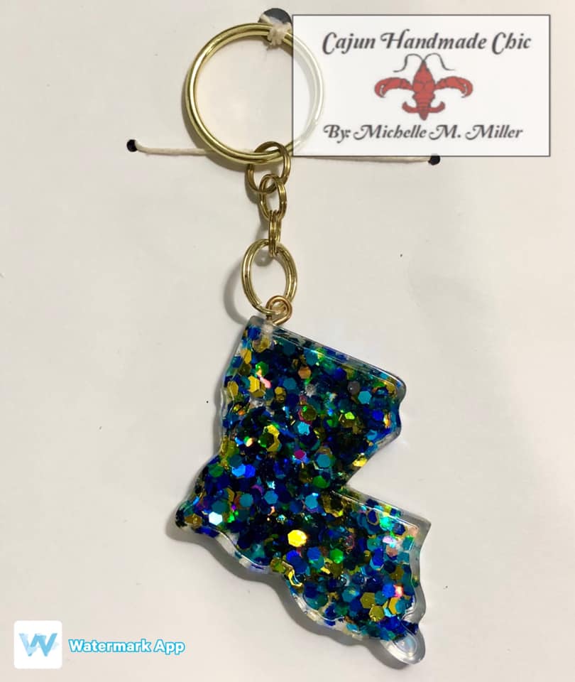 Louisiana Resin Keychain