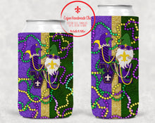 Load image into Gallery viewer, Mardi Gras Theme Insulated Neoprene Can Coolie Drink Hugger
