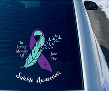 Load image into Gallery viewer, Suicide Loss Semi Colon Suicide Awareness Adhesive Decal
