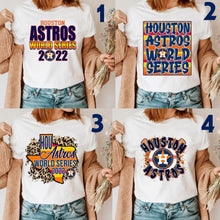 Load image into Gallery viewer, Houston Astros Adult Tee 4 Design Choices &amp; 3 Color Choices Bleached Unisex Adult Tee
