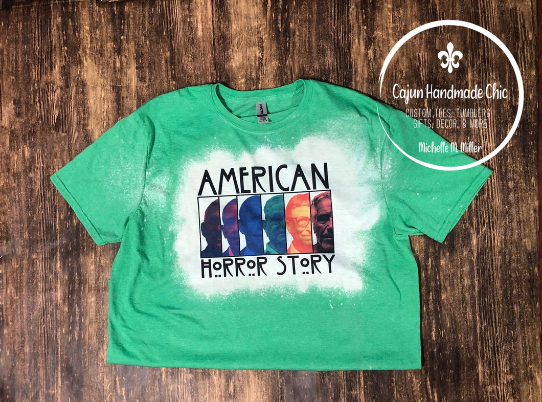 American Horror Story Fauci Obama Biden Sorros Gates Epstein Bleached Unisex Adult Tee