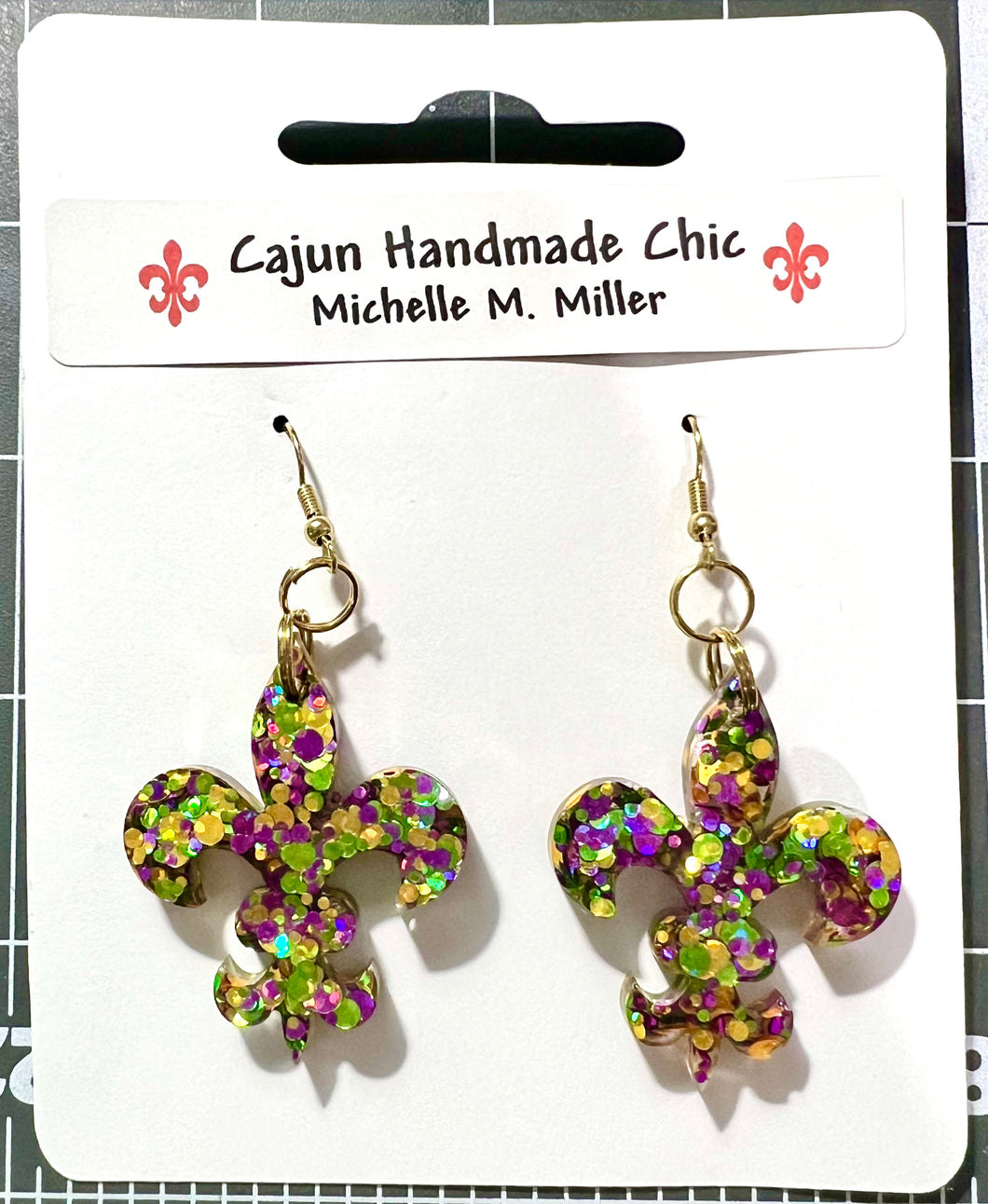 Mardi Gras ⚜️💜💚💛⚜️Fleur de Lis Earrings