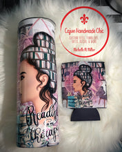 Load image into Gallery viewer, Reading is My Therapy / Just a Girl Who Loves Books Skinny Tumbler
