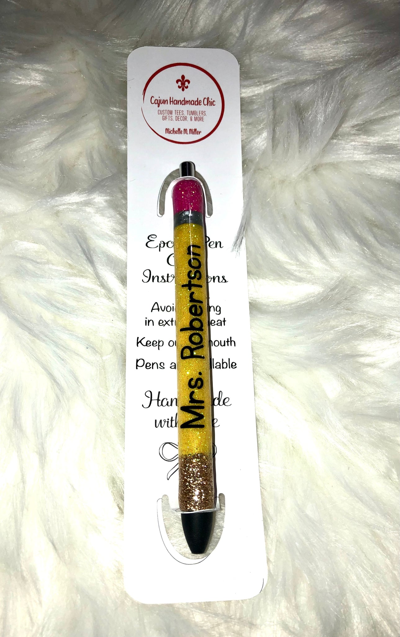 Glitter “Pencil” Gel Pen, Papermate InkJoy, School Teacher Gift Educator Gift Planner Accessories Epoxy Resin Craft