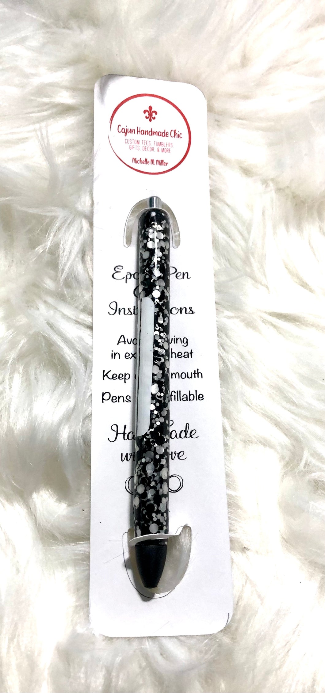 Glitter “Black & White Composition Book” Gel Pen, Papermate InkJoy, School | Teacher Gift | Educator Gift | Planner Accessories | Epoxy Resin Craft