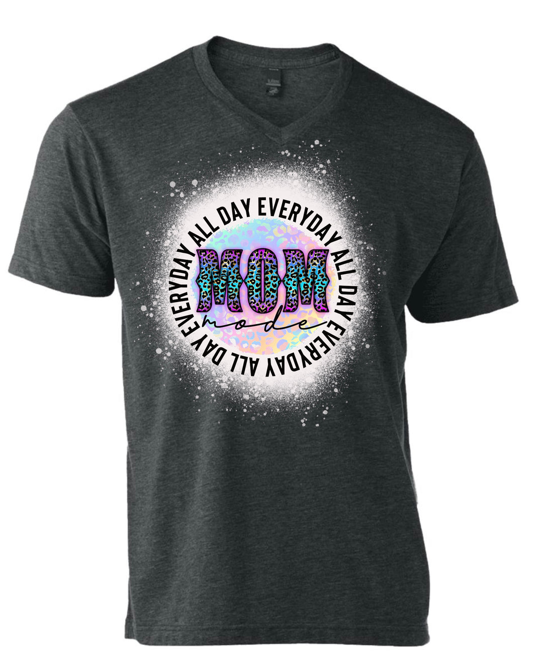 V Neck MOM mode Everyday All Day Bleached Adult Unisex Tee