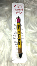 Load image into Gallery viewer, Glitter “Pencil” Gel Pen, Papermate InkJoy, School | Teacher Gift | Educator Gift | Planner Accessories | Epoxy Resin Craft
