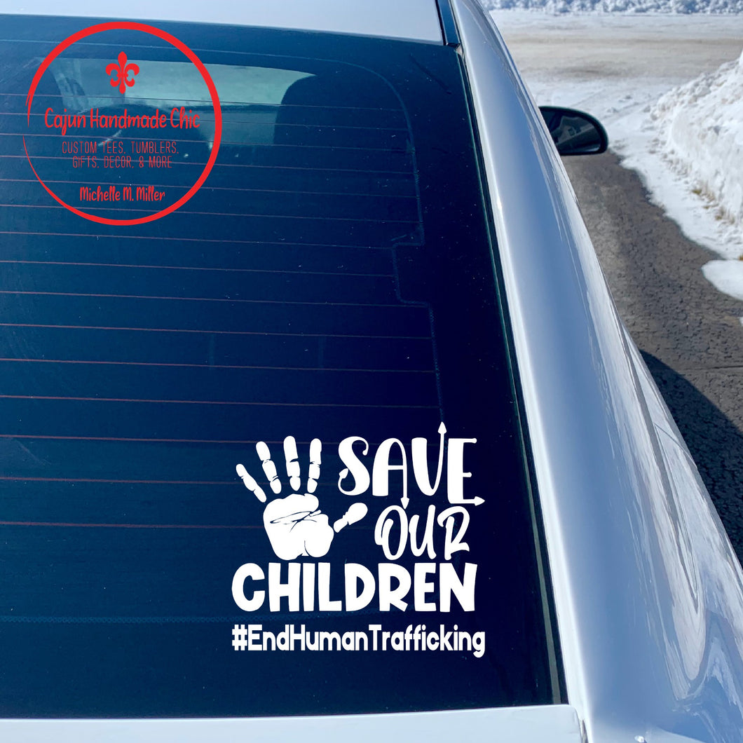 Save Our Children #EndHumanTrafficking Adhesive Decal